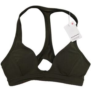 New Lululemon Size 2 All Day Breeze Bra A/B DKOV Dark Olive Green Removable Cups